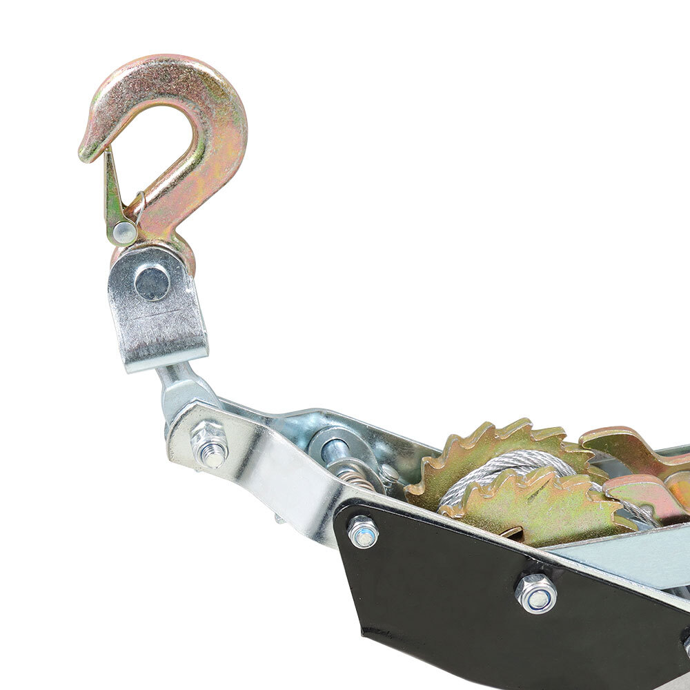 Heavy Duty 2 Ton Come Along Hand Winch Puller with Steel Cable & 2 Hooks