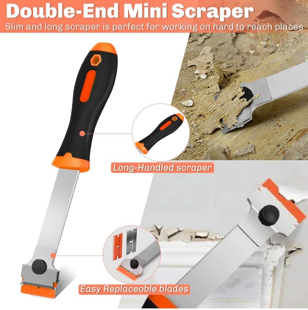 Razor Blade Scraper 2PC Tool Set For Removing Label Registration Sticker Decal