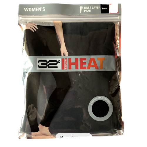 32 Degrees Womens Heat Pant Base Layer (Black,LARGE) 1 PC NWT