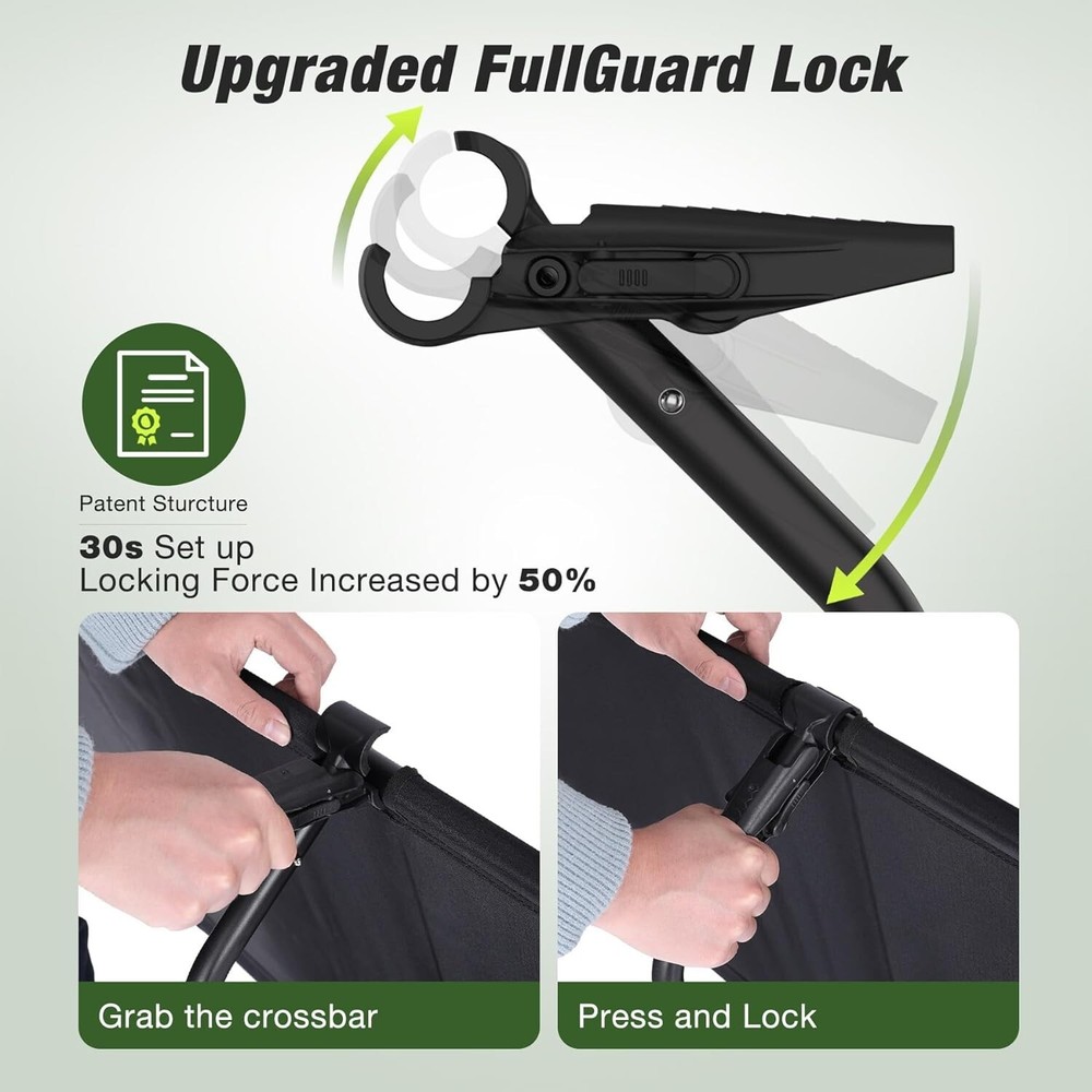 Ultralight Compact Camping Cot Pro, FullGuard Lock Structure for 30s Setup, 3...