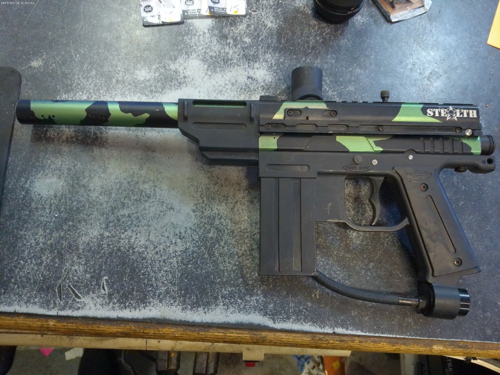 Stealth Camo Paintball Marker Untested, AS IS