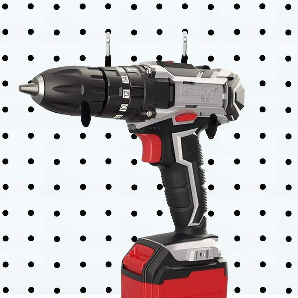 5PCS Pegboard Drill Holder with Double Hooks and Accessories Bag for Power Tools