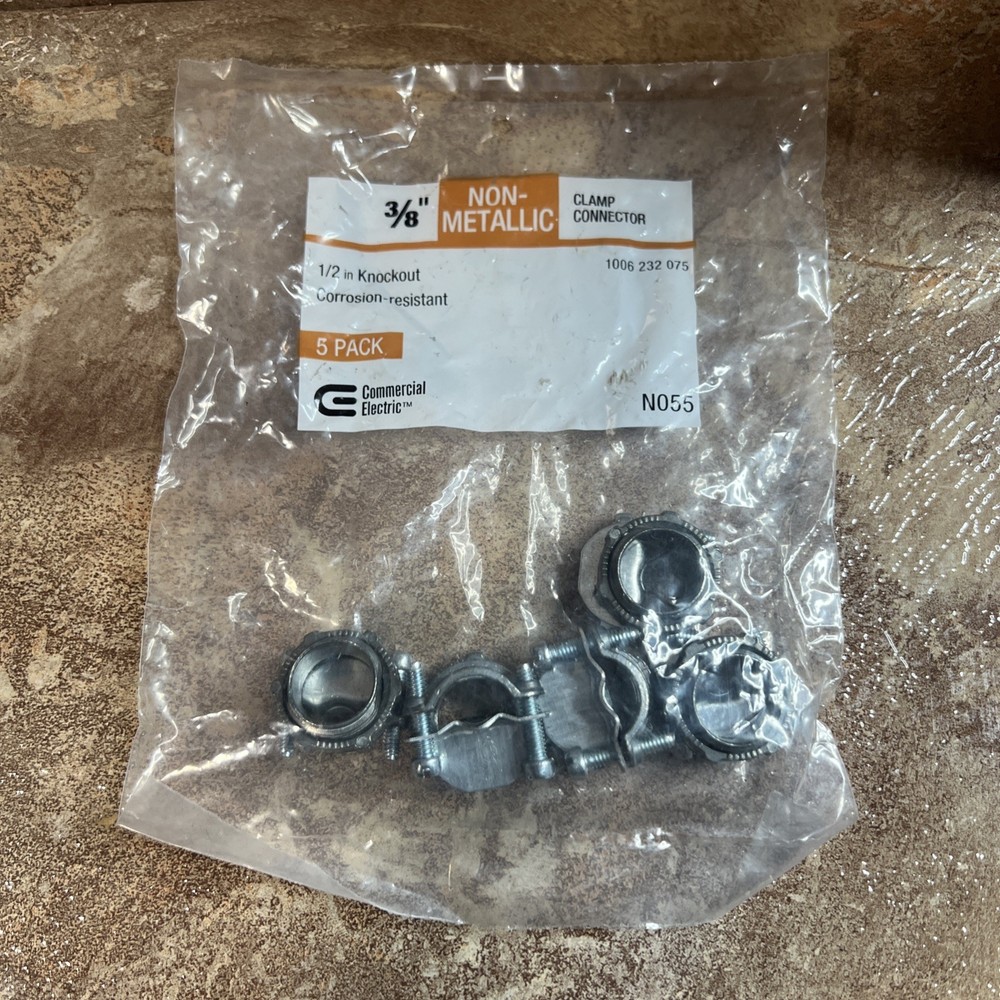 3/8 In. Non-Metallic Clamp Connector (5-Pack)