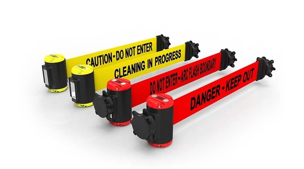 Banner Stakes 30 ft Crowd Control Safety Multi-Surface Wall Mount Retractable