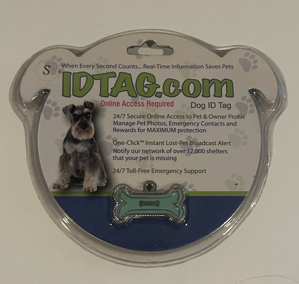 Dog ID TAG by Idtag.com, small - Bone shape - Online Access Required