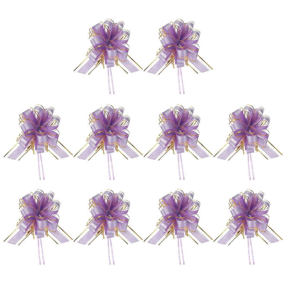 Large Gift Bow 9x7 Inch, 10 Pack  Pull Bows for Gift Wrapping, Purple