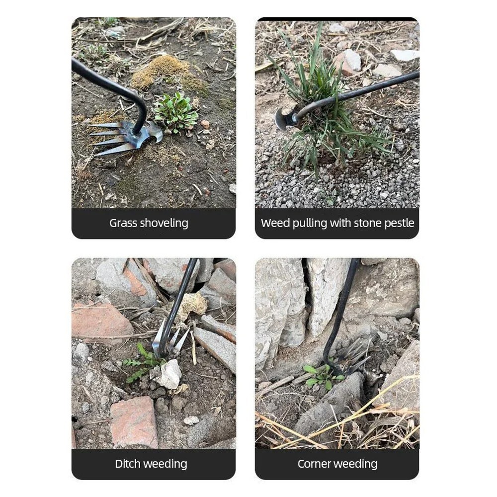 Multifunctional Weeding Rake Grass Root Puller & Garden Shovel