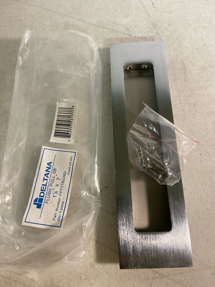 Deltana FP7178U26D Solid Brass Satin Chrome Rectangular Flush Pull 7"x1-7/8"x3/8