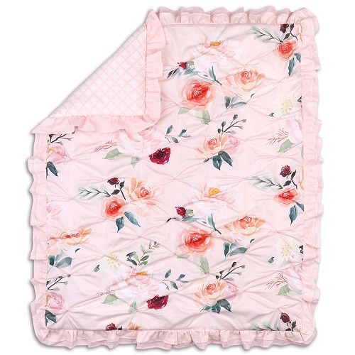 The Peanut Shell Rose 4-Pc Crib Bedding Set Includes Extra Crib Sheet *New