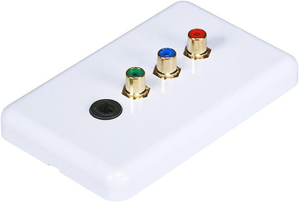 3 RCA Component / Toslink Optical Wall Plate (RGB Component + Toslink) - Coupler