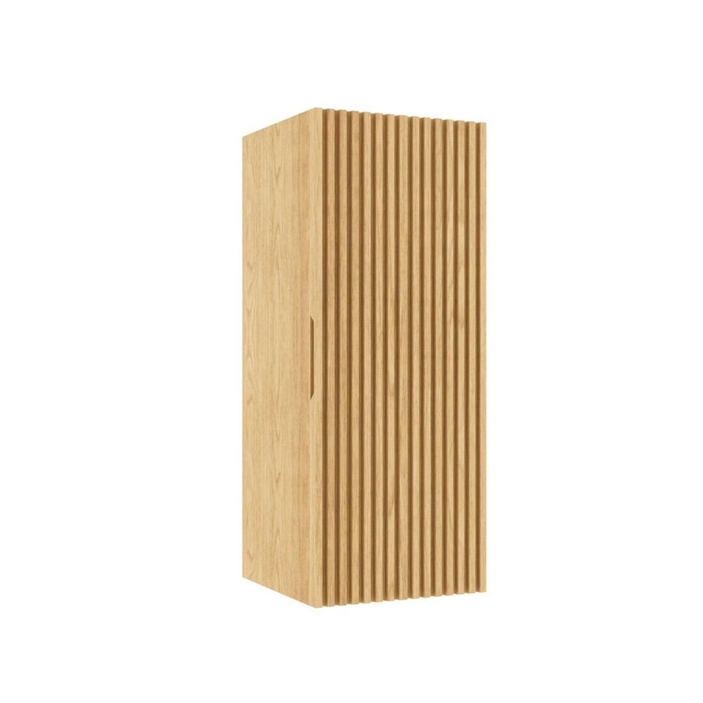 Oak Wall-Mounted Floating Bathroom Side Cabinet, 12'' with Soft
