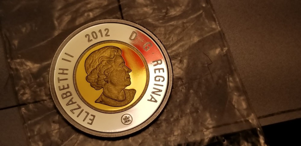 Canada 2012 Gold Plated Silver Gem $2 Coin.
