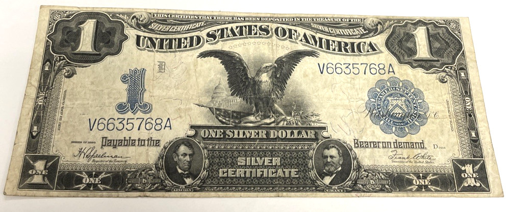1899 $1 US SILVER CERTIFICATE LARGE NOTE BLACK EAGLE VERY NICE