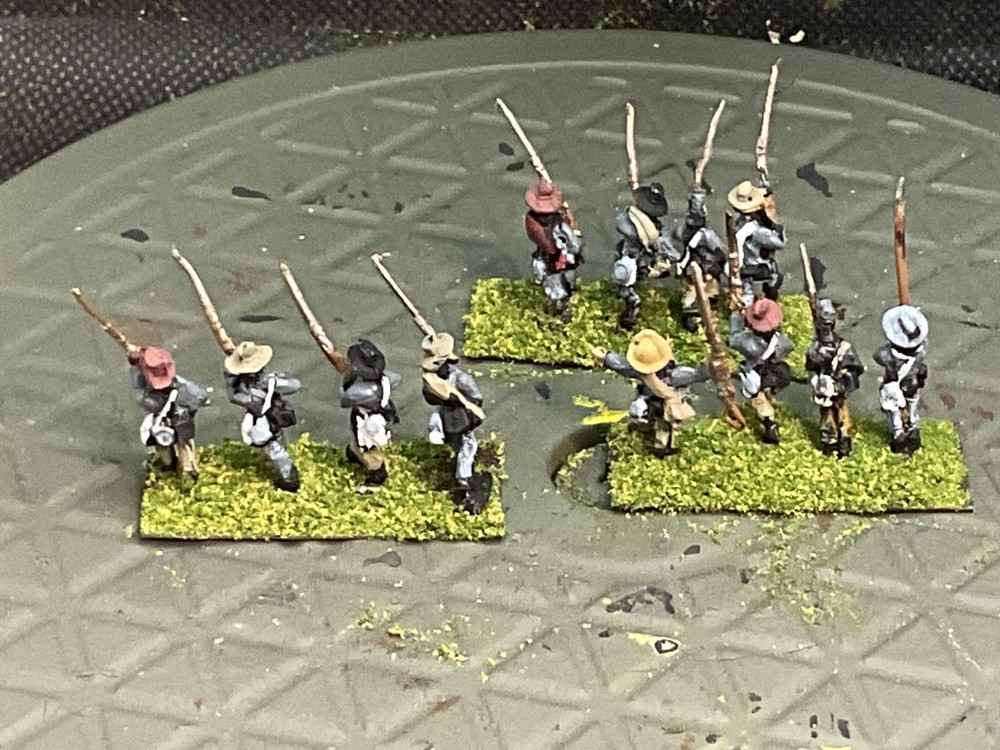 15mm Painted ACW Confederate Regiment . 12 Figs. #7