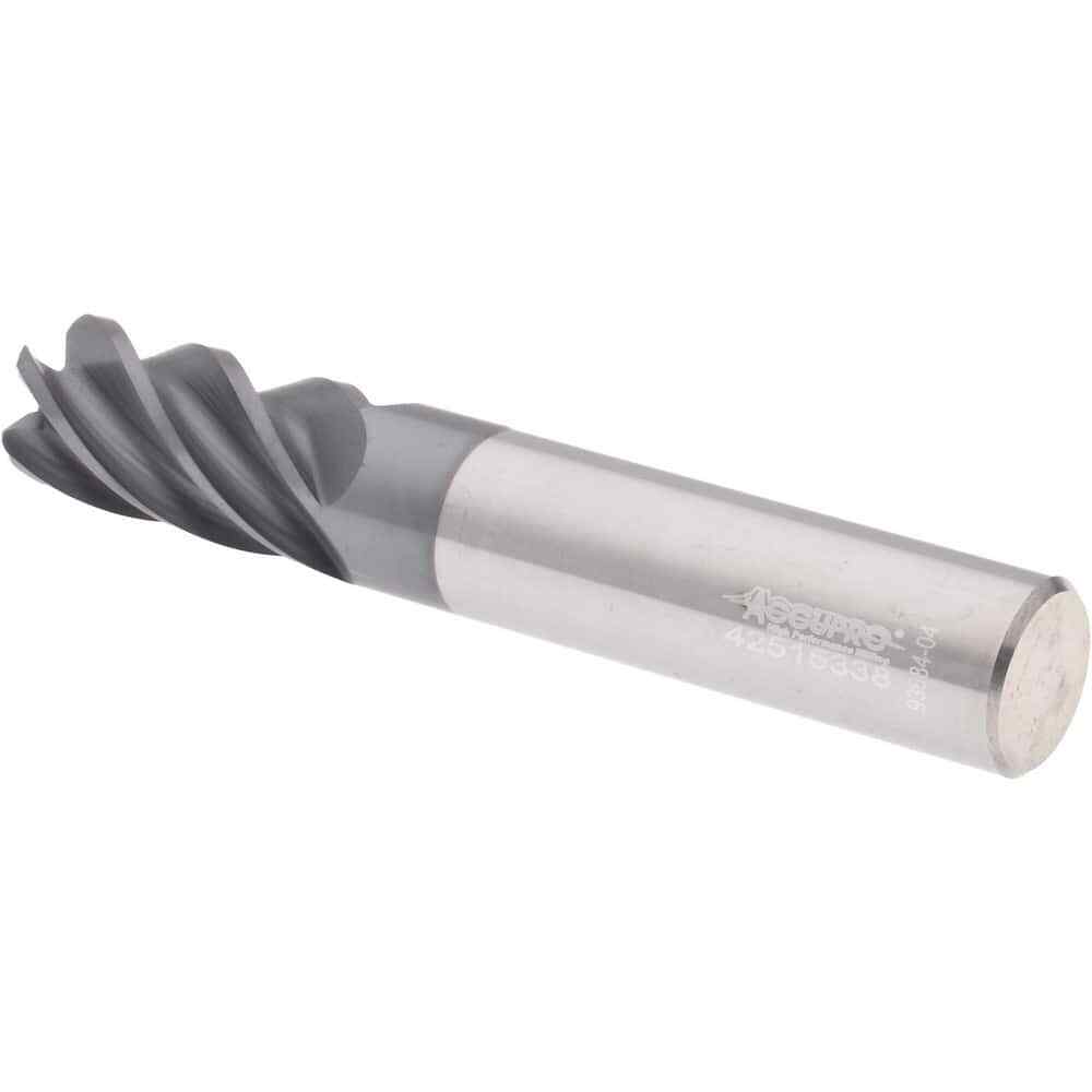 Accupro 1/2" Diam 5 Flute Single End Solid Carbide 0.06" Corner Radius End Mi...