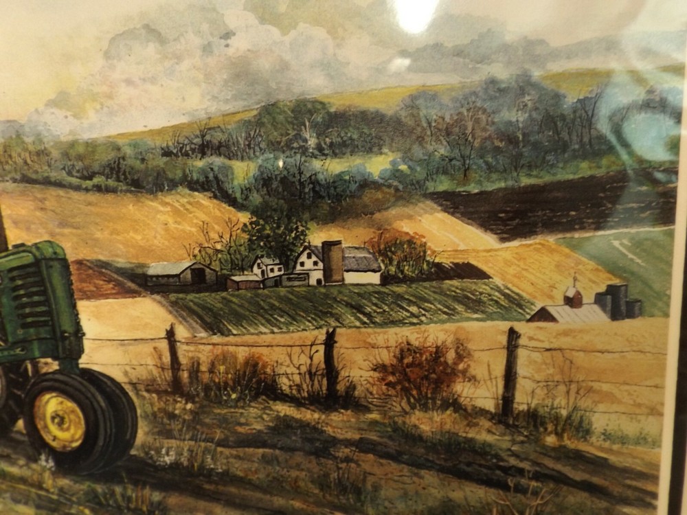 JOHN DEERE MODEL B ART PRINT by COLLEEN CARSON - SIGNED - MATTED