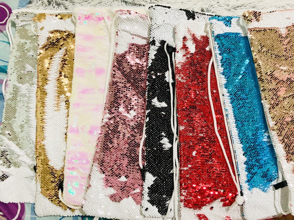 sublimation blank bag sequin drawstring bag sublimation backpack muti colors