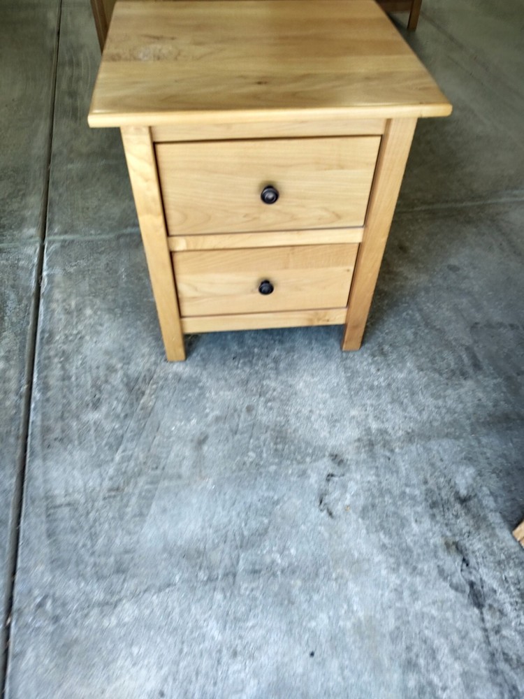queen Scandinavian design birch bedroom set. solid wood.