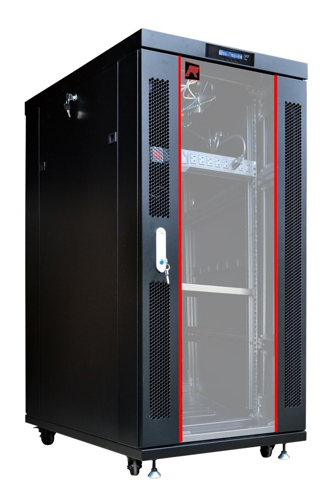 22U 39" Deep 19" IT Data Free Standing Server Rack Cabinet Enclosure Accessories