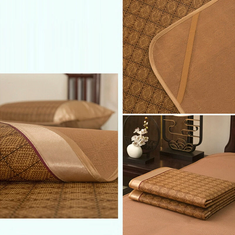 Summer Sleeping Mat For Bed Rattan Foldable Nature Bamboo Cool Bed Mat Pad
