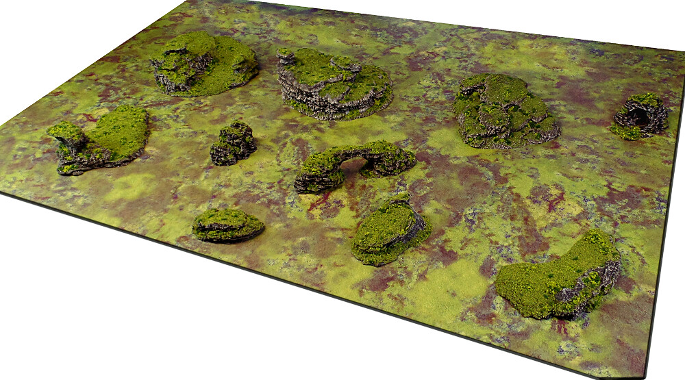 Dynamic Hills Deluxe Bundle (10 pieces) - D&D RPG scatter terrain tabletop