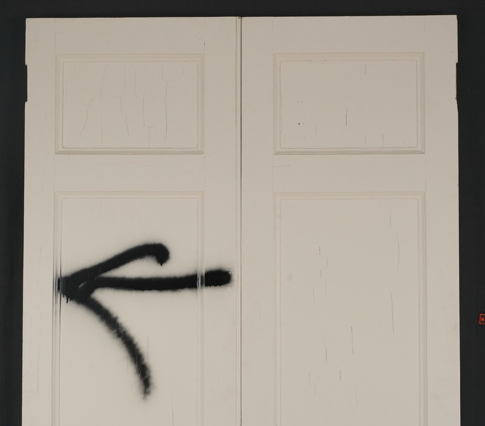 Vintage Three Panel White Passage Double Doors 76.375 x 41.625 in.