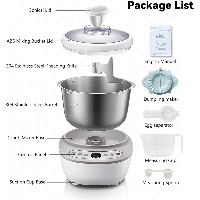 7L Dough Mixer W/ Constant Temperature Fermentation & Auto Shut Off Function New