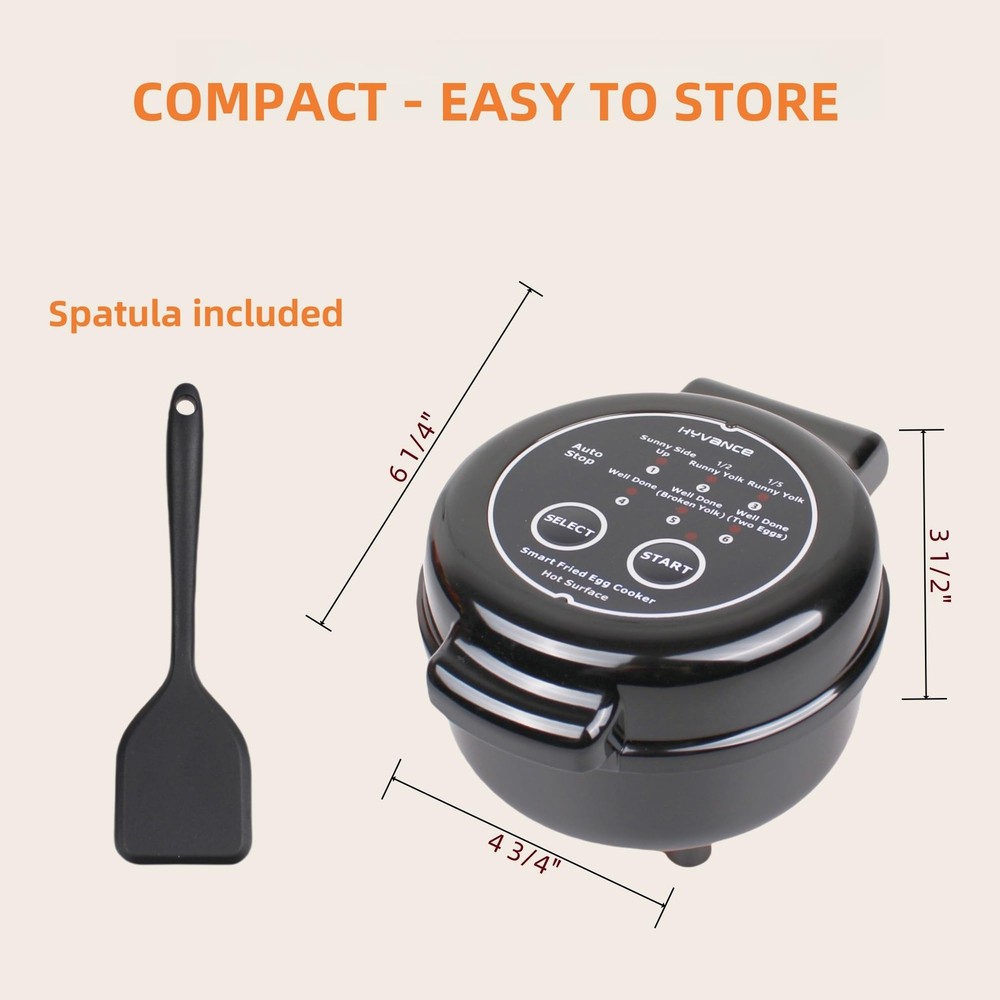 Smart Fried Egg Cooker, Automatic Fried Egg Maker for 6 Features like Sunny S...