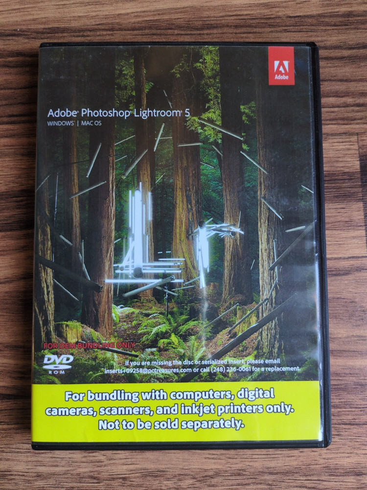 Adobe Photoshop Lightroom 5 Software DVD  Unknown Redemption Code Status - As Is