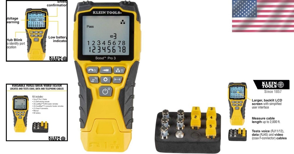 Klein Tools Cable Tester w/ Scout Pro 3 - Efficient Tracing