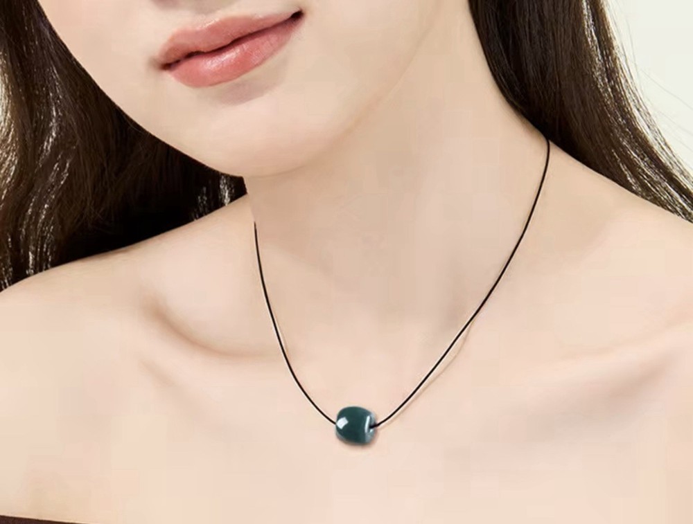Natural Deep Blue Water Necklace