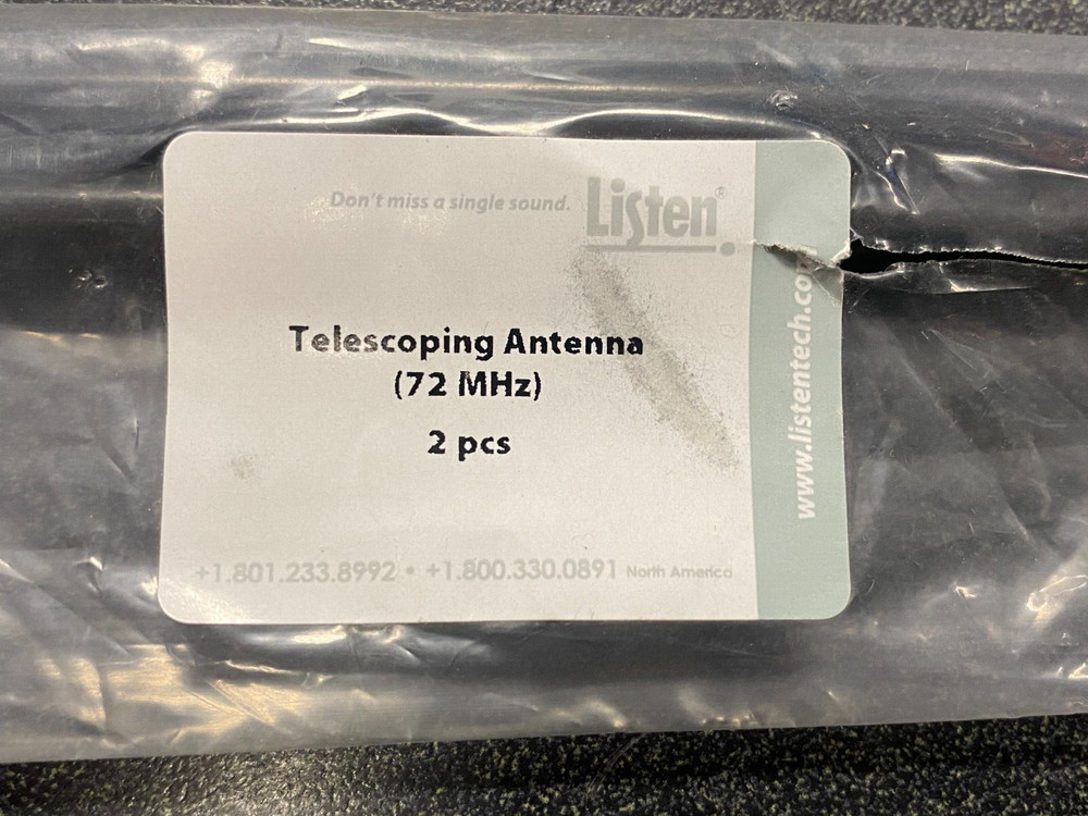 Listen Technologies LA-106 Telescoping Top-Mounted Antenna (72 MHz), Pair