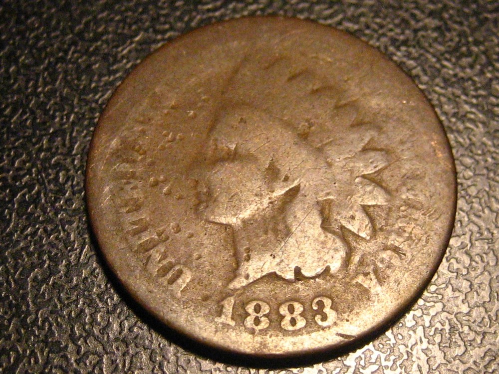 1883 Indian Head Cent Damaged