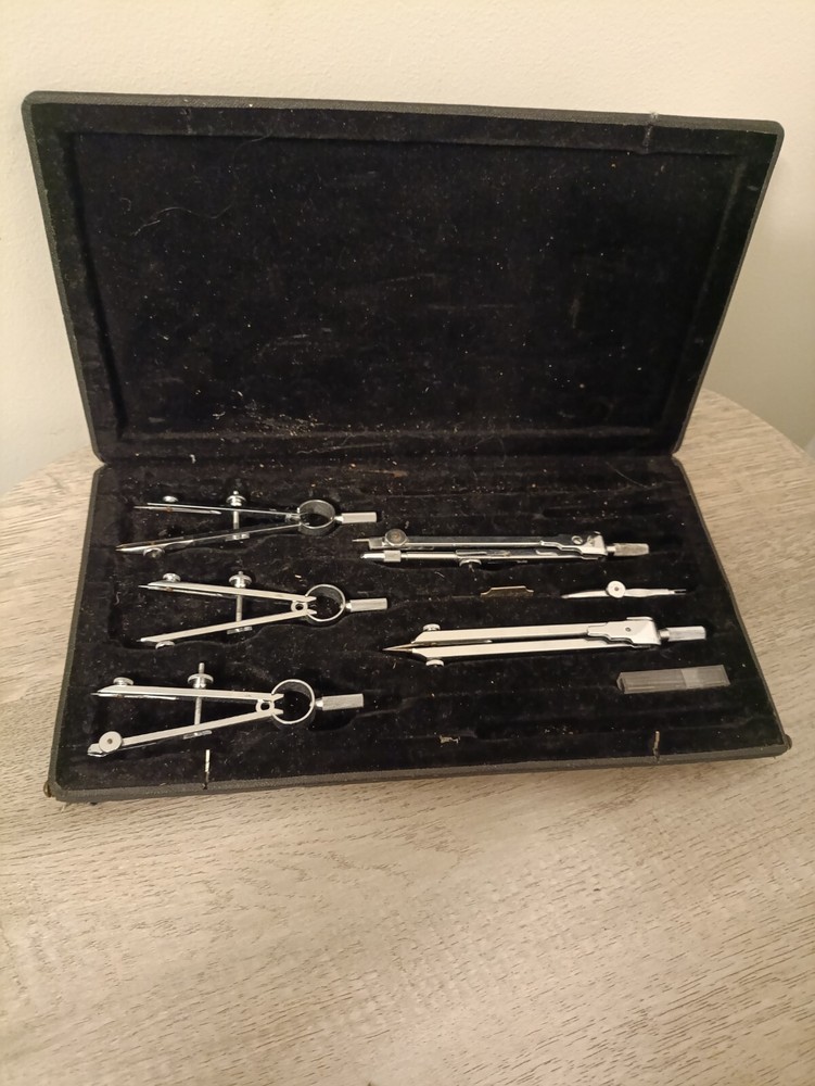 Vintage Jakar S100 Technical Engineering Drawing Compass Set & Case 1970s Czech