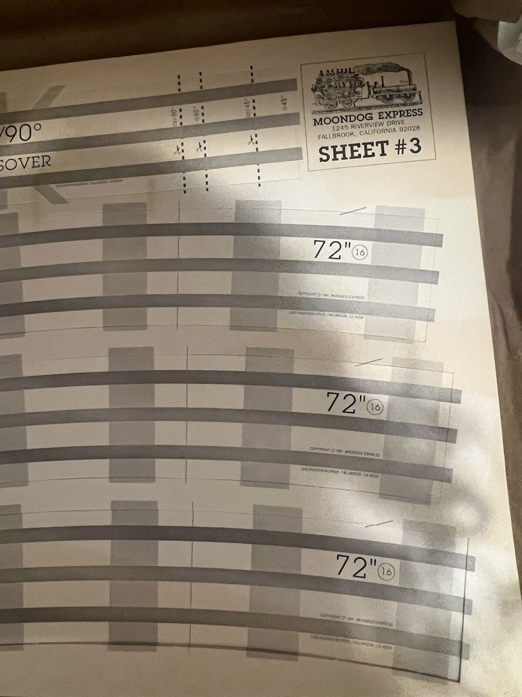 Moondog Express Train Sheets Multiple Pages Vintage