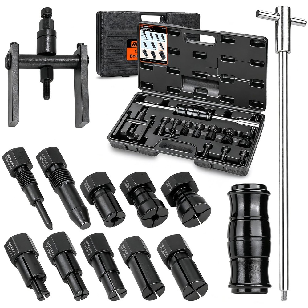 12pcs Motorcycle Blind Hole Bearing Puller Set with Slide Hammer Collets