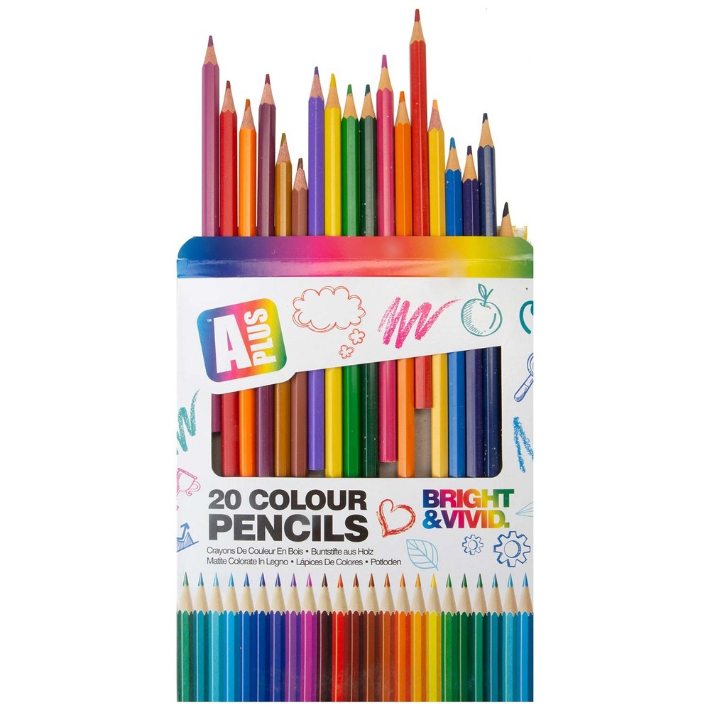 Assorted Coloured Pencils (20 Pack) A Plus