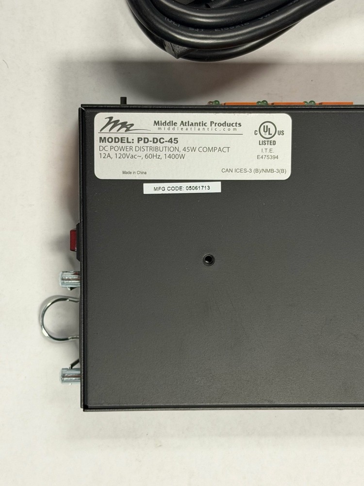 L•Middle Atlantic PD-DC-45 | 45 Watt Compact DC Power Distribution System
