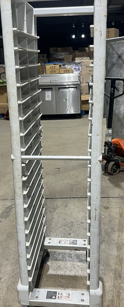 Open Plastic Full Height Bakery Rack End Load 20 Full Size Sheet Pan Capacity