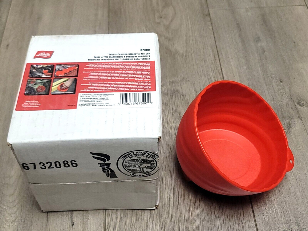 Lisle Magnetic Multi-Position Nut and Parts Cup Container, Red #67300