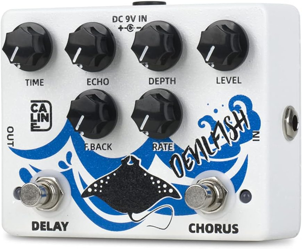 DCP-03 DEVILFISH Chorus Delay Effect Pedal Dual Guitar Pedal