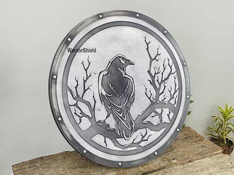 Handmade Medieval Premium Shield | Raven Battleworn Shield