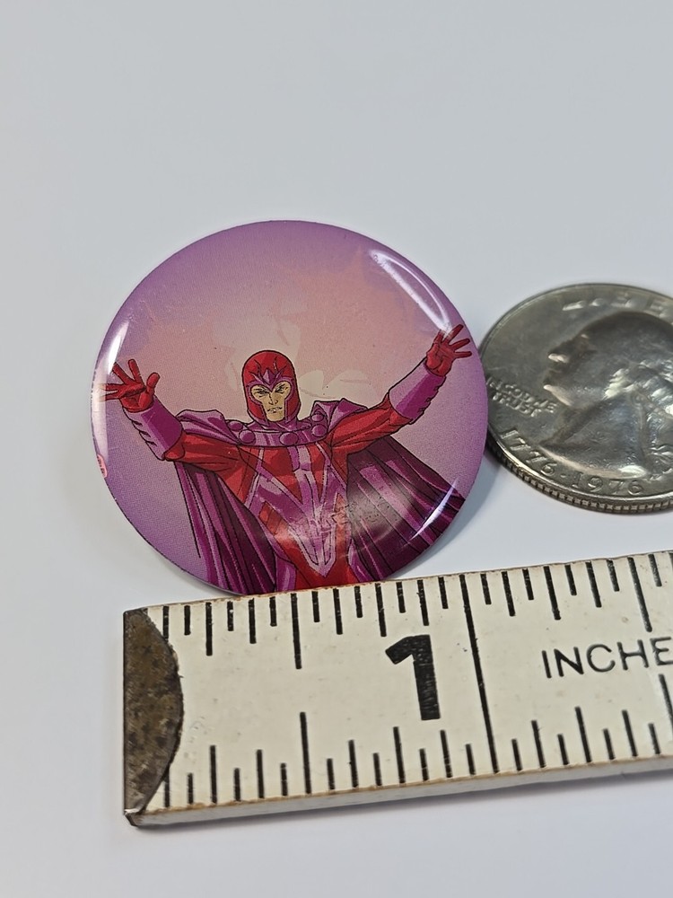 Magneto Head Lapel Pin Marvel X- Men Character Pink Background