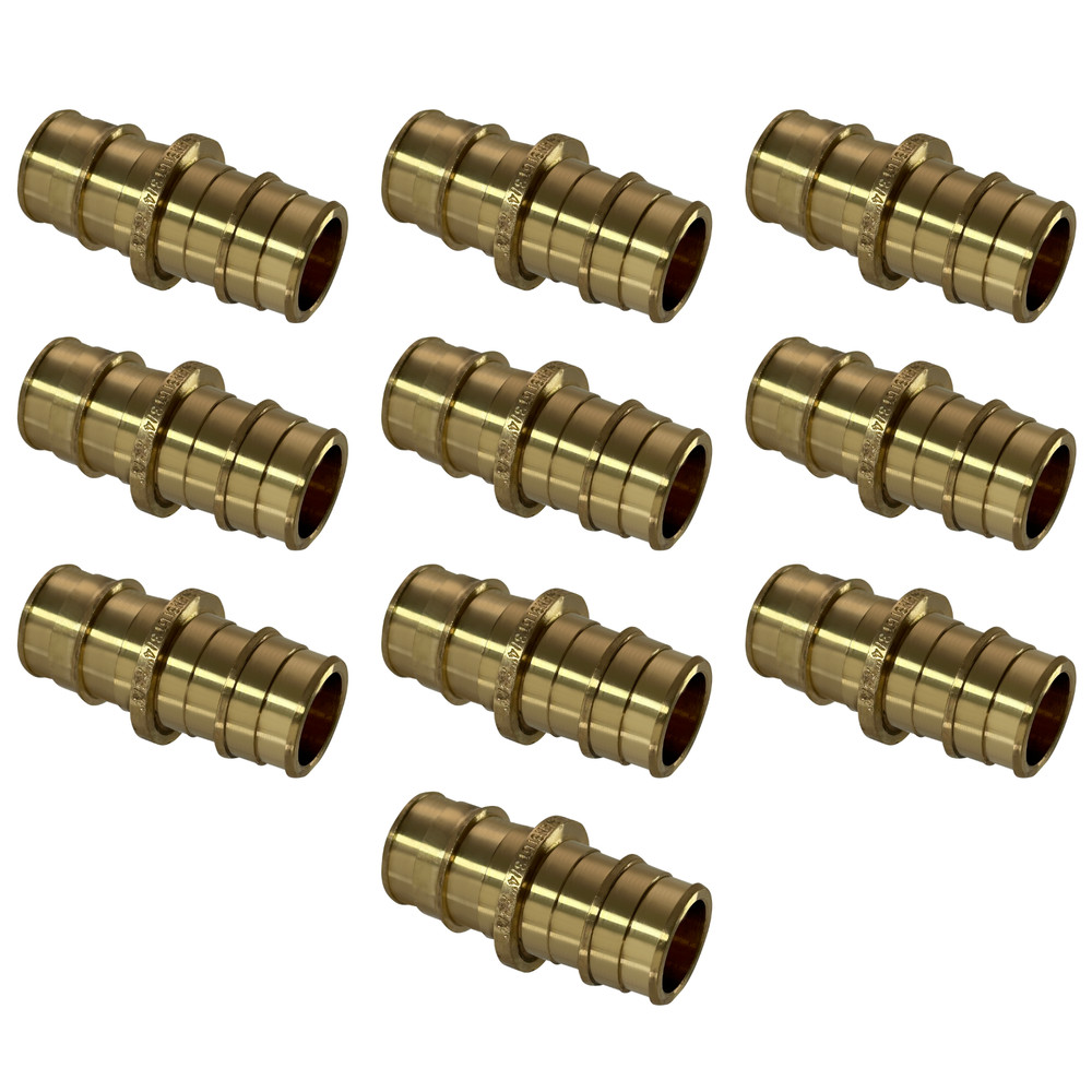 10 Pack XFITTING 3/4" Pex A Coupling, 3/4 Expansion Coupling, Lead Free Brass