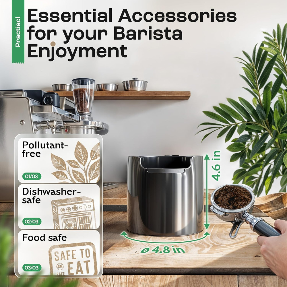 Homeffect Knock Box for Coffee Grounds - Innovative Barista Accessory with Impro