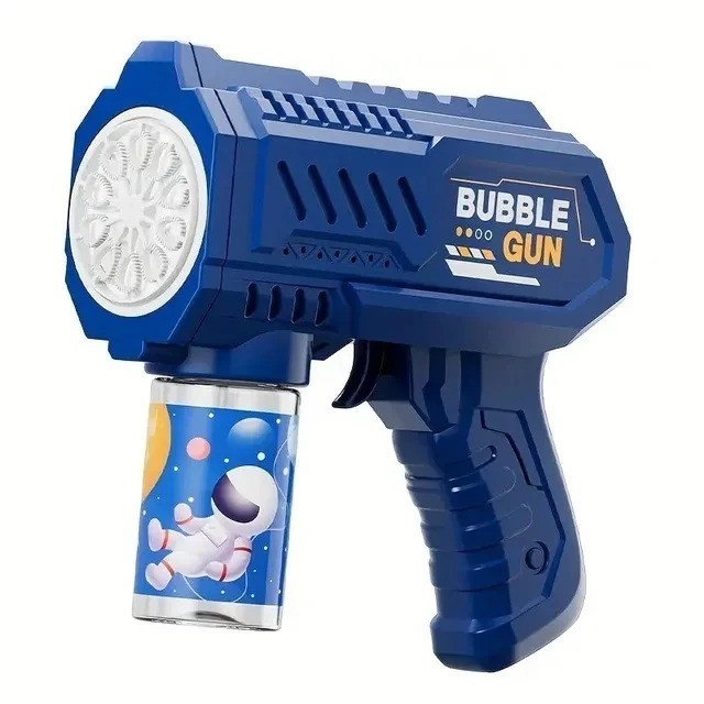 electric bubble gun, toy bubble machine, automatic soap blower with light