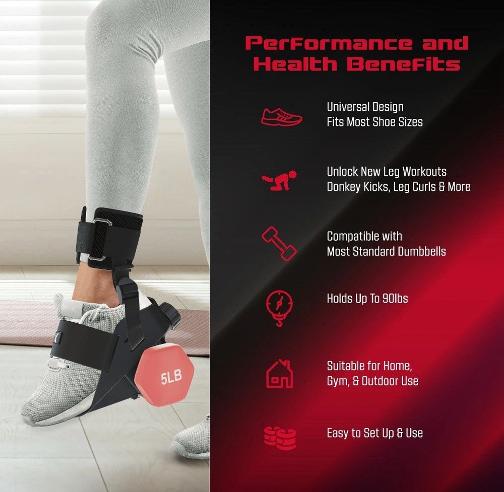 AnkleBell Leg Weights Adapter, Ankle Weights Adjustable Dumbbell Adapter, Single