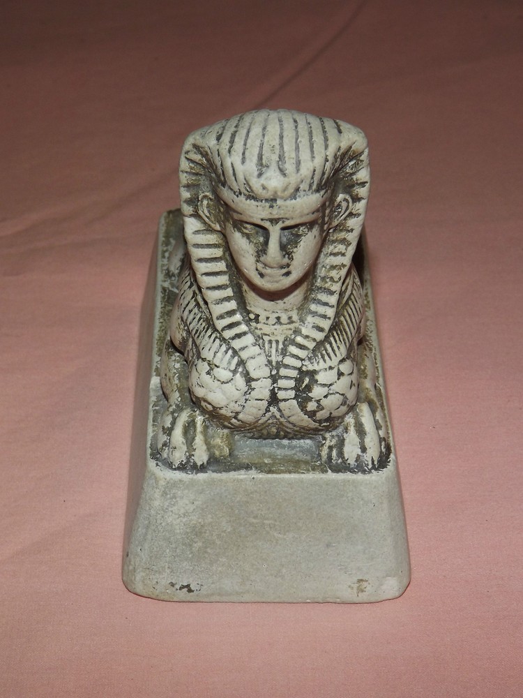 VINTAGE EGYPTIAN SPHINX CHALKWARE