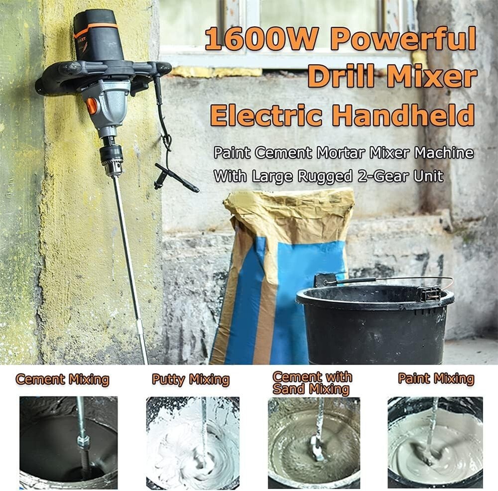 User-Friendly Concrete Mixer w/Variable Speed & Durable Construction - 13A Motor