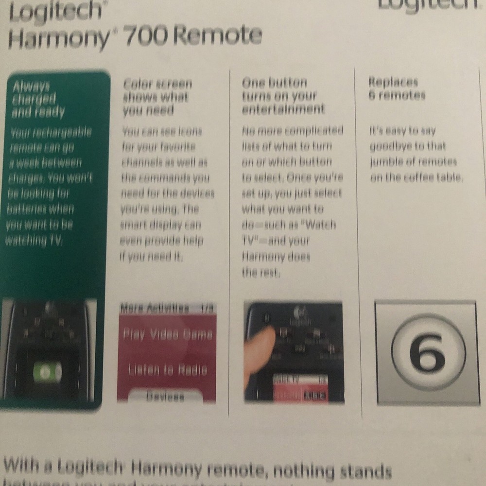 Logitech Harmony 700 Universal Remote , Never Used, In Box G2U